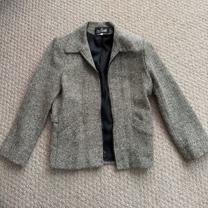 JL Colebrook Women's Herringbone Wool Blend Jacket - Gray